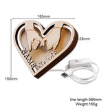 Heart-Shaped Wooden Night Light Table Lamp Romantic Love Decor