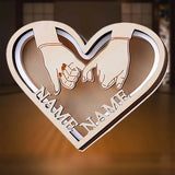 Heart-Shaped Wooden Night Light Table Lamp Romantic Love Decor