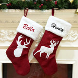Personalized Christmas Stockings with Snowman and Deer Design