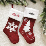 Personalized Christmas Stockings with Snowman and Deer Design
