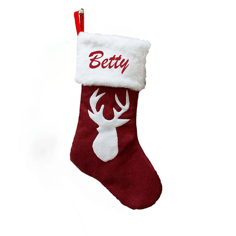 Personalized Christmas Stockings with Snowman and Deer Design