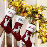 Personalized Christmas Stockings with Snowman and Deer Design