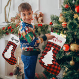 Red Xmas Stocking Kids Candy Bag Elk Hanging Ornaments Christmas Decor