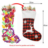 Red Xmas Stocking Kids Candy Bag Elk Hanging Ornaments Christmas Decor