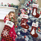 Red Xmas Stocking Kids Candy Bag Elk Hanging Ornaments Christmas Decor
