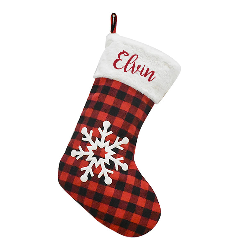 Red Xmas Stocking Kids Candy Bag Elk Hanging Ornaments Christmas Decor