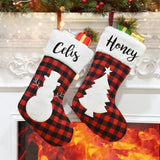 Red Xmas Stocking Kids Candy Bag Elk Hanging Ornaments Christmas Decor