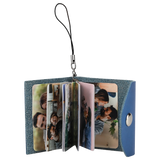 Customizable Mini Photo Album Keychain with Sequin Business Card Holder