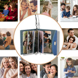 Customizable Mini Photo Album Keychain with Sequin Business Card Holder