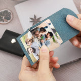 Customizable Mini Photo Album Keychain with Sequin Business Card Holder