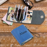 Customizable Mini Photo Album Keychain with Sequin Business Card Holder