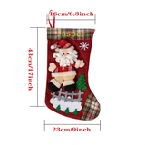 Cute Christmas Socks Snowman Deer Pocket Pendant Sack Gift Kids Candy Bag