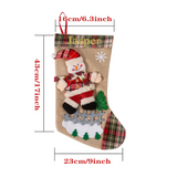Cute Christmas Socks Snowman Deer Pocket Pendant Sack Gift Kids Candy Bag