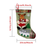 Cute Christmas Socks Snowman Deer Pocket Pendant Sack Gift Kids Candy Bag