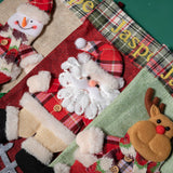 Cute Christmas Socks Snowman Deer Pocket Pendant Sack Gift Kids Candy Bag