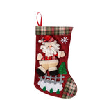Cute Christmas Socks Snowman Deer Pocket Pendant Sack Gift Kids Candy Bag
