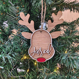 Wooden Reindeer Hanging Pendant Christmas Ornament Xmas Decor