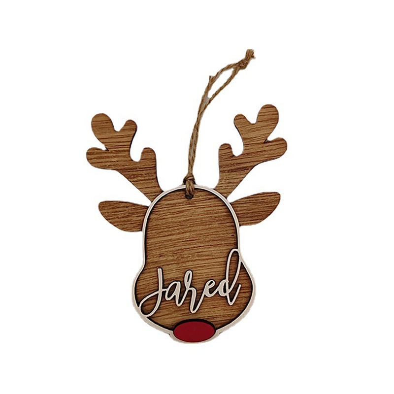 Wooden Reindeer Hanging Pendant Christmas Ornament Xmas Decor
