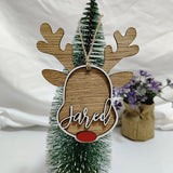 Wooden Reindeer Hanging Pendant Christmas Ornament Xmas Decor