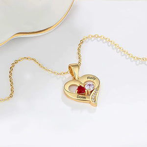 Customizable Birthstone Pendant Necklace with Star Charm
