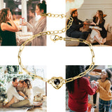 Customizable Projection Photo Bracelet-Heart Pendant Bracelet