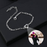Customizable Projection Photo Bracelet-Heart Pendant Bracelet