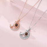 Custom Moon Necklace with Photo Projection