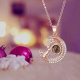 Custom Moon Necklace with Photo Projection