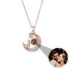 Custom Moon Necklace with Photo Projection