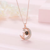 Custom Moon Necklace with Photo Projection