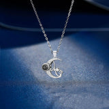 Moon Projection Necklace Pendant Jewelry For Lover Girlfriend Couple Romantic