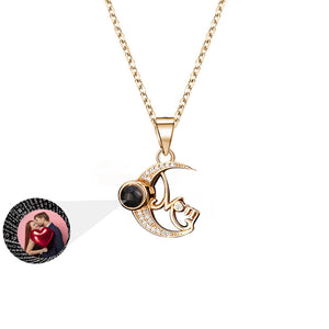 Moon Projection Necklace Pendant Jewelry For Lover Girlfriend Couple Romantic