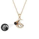 Moon Projection Necklace Pendant Jewelry For Lover Girlfriend Couple Romantic