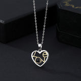 I Love You Heart Pendant Necklace in 100 Languages