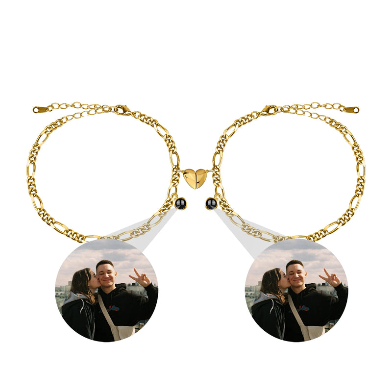 Custom Photo Projection Couple Bracelet Women's Jewelry Gift