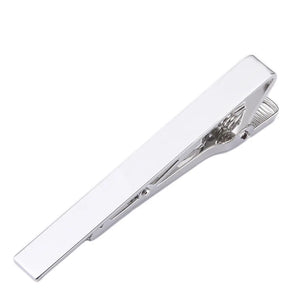 Customizable Tie Clip Logo Name Pattern Silver Steel Necktie
