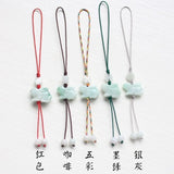 Custom Natural Emerald Chinese Rabbit DIY Phone Chain Key Ring