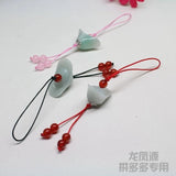 Custom Natural Emerald Chinese Yuanbao DIY Phone Chain Key Ring