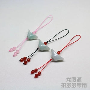 Custom Natural Emerald Chinese Yuanbao DIY Phone Chain Key Ring
