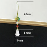 Natural Emerald Chinese Gourd DIY Phone Chain Key Ring