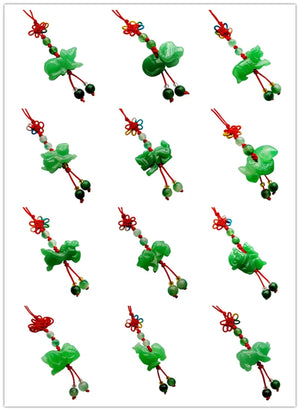 Green Jade Chinese Zodiac DIY Phone Key Ring