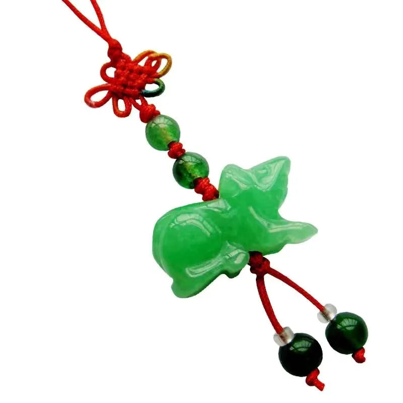 Green Jade Chinese Zodiac DIY Phone Key Ring