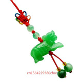 Green Jade Chinese Zodiac DIY Phone Key Ring
