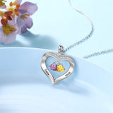 Personalized Mom & Grandma Heart Pendant Necklaces