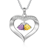 Personalized Mom & Grandma Heart Pendant Necklaces