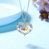 Personalized Mom & Grandma Heart Pendant Necklaces