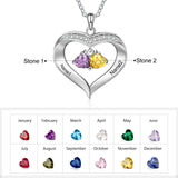 Personalized Mom & Grandma Heart Pendant Necklaces