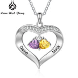 Personalized Mom & Grandma Heart Pendant Necklaces