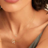 Sterling Silver Dangle Name Necklace with Full Zircon