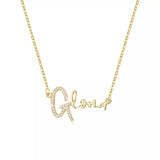 Sterling Silver Dangle Name Necklace with Full Zircon